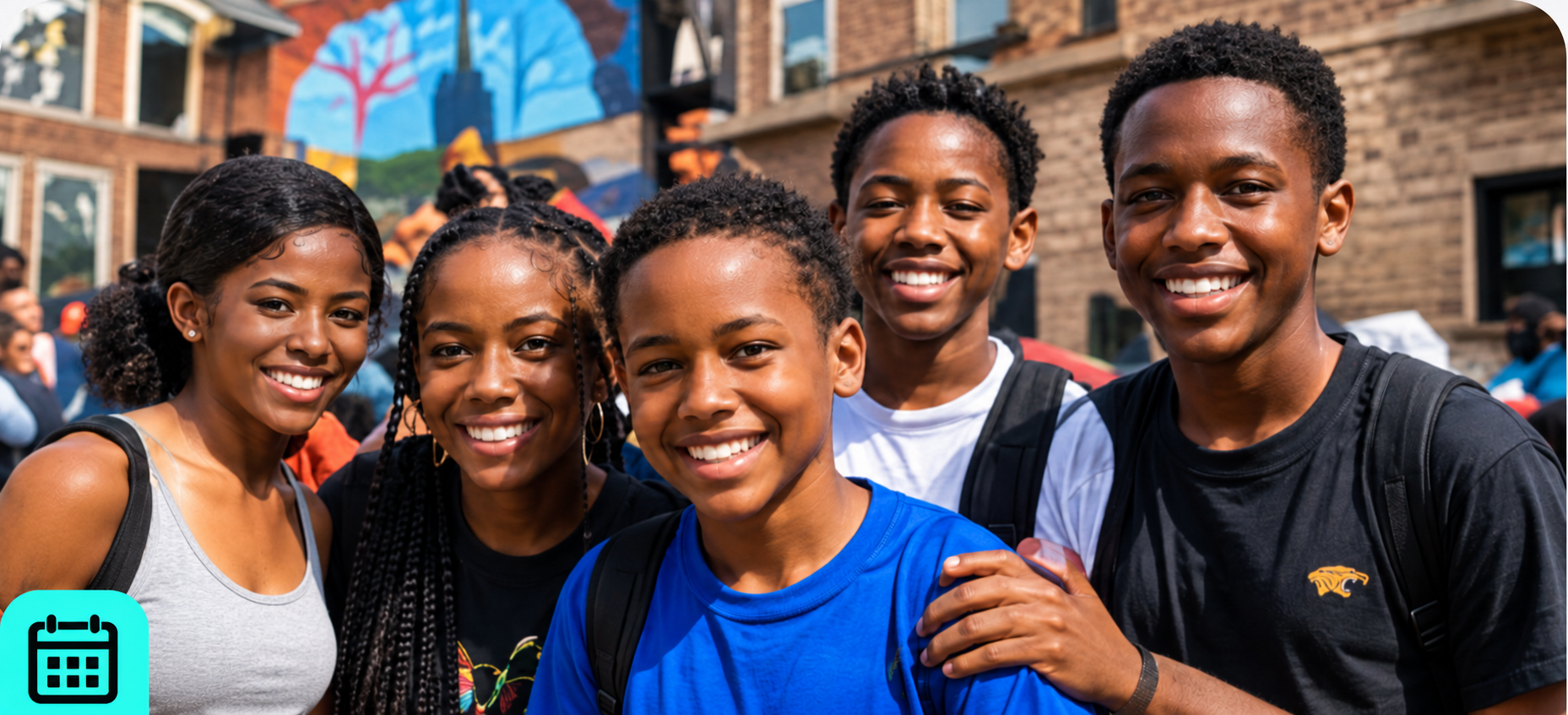 Young people smiling together